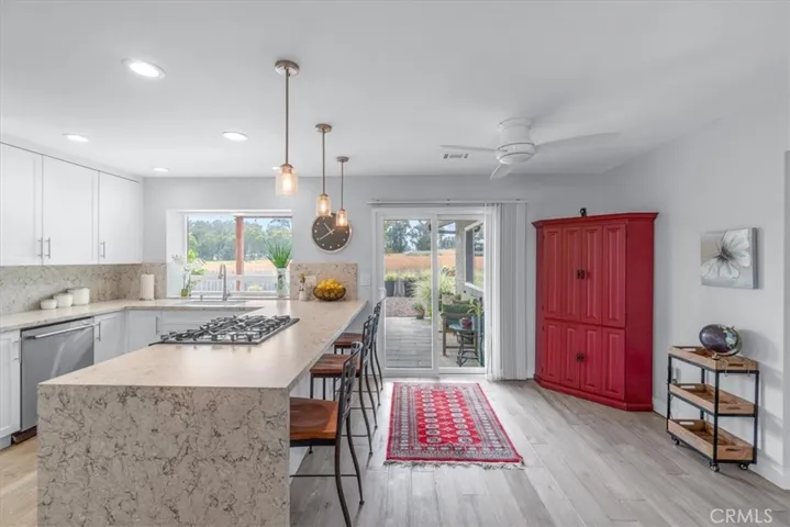 Breakfast bar with area for breakfast table if desired.