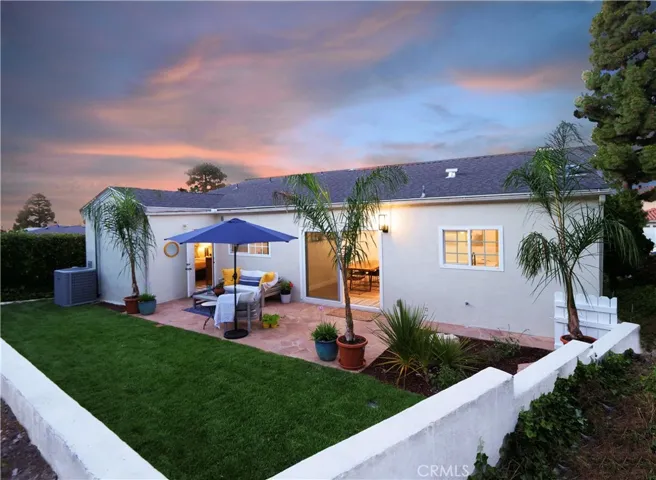 Twilight View of Backyard