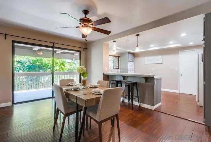 Dining area with slider out to front patio with loads of natural light!