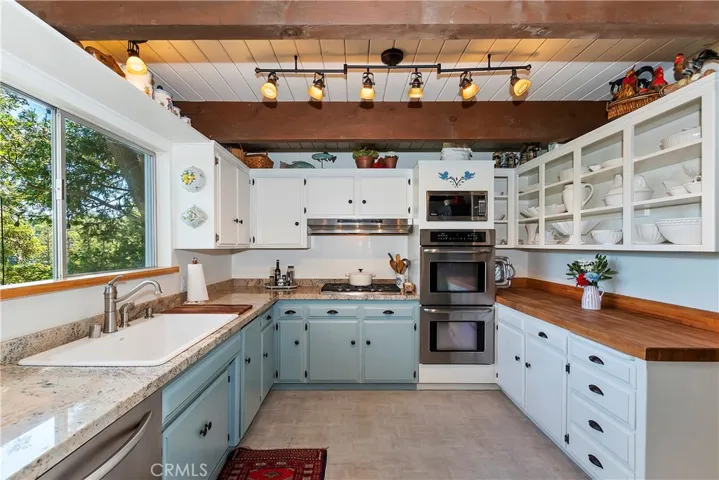 Updated kitchen with lake views