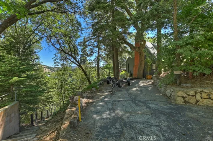 Driveway with boat trailer parking