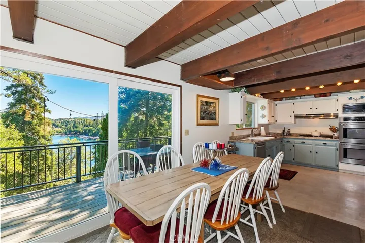 Dining area with lake views