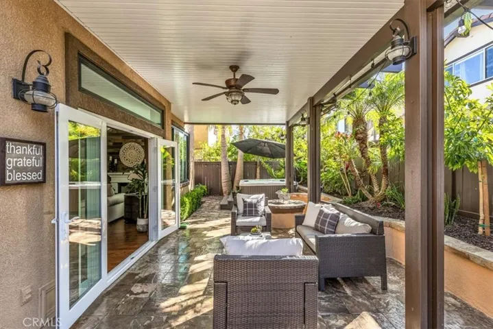 Notice the hardscaped patio and the garden wall. Everything in this home is quality!