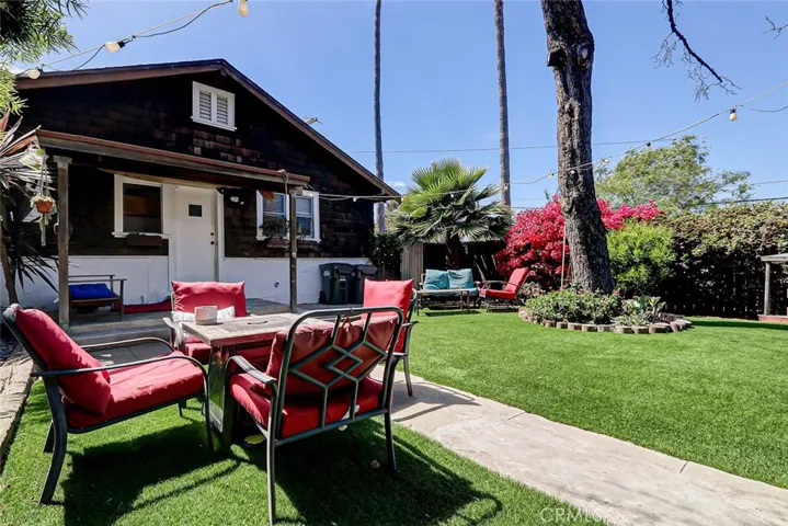 Backyard facing home