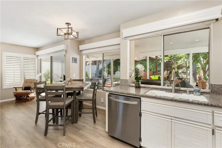 Kitchen opens to nook and family room