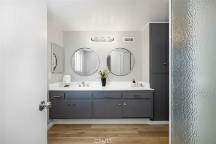 Downstairs bath has been upgraded with current-style mirrors, faucet, toilet, hardware and fixtures.