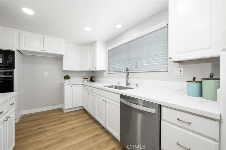 Cabinets are upgraded with convenient pull-out shelves.