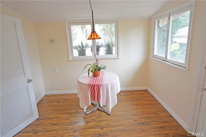 There is a wet bar and mini-fridge in the dining room.