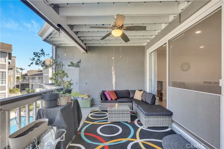 Spacious Patio with Pool view and side door with direct access to pool