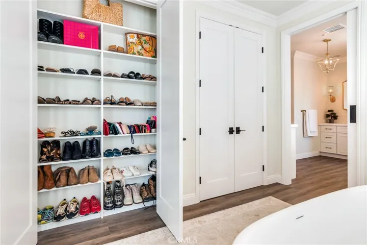 extra shoe and purse closet