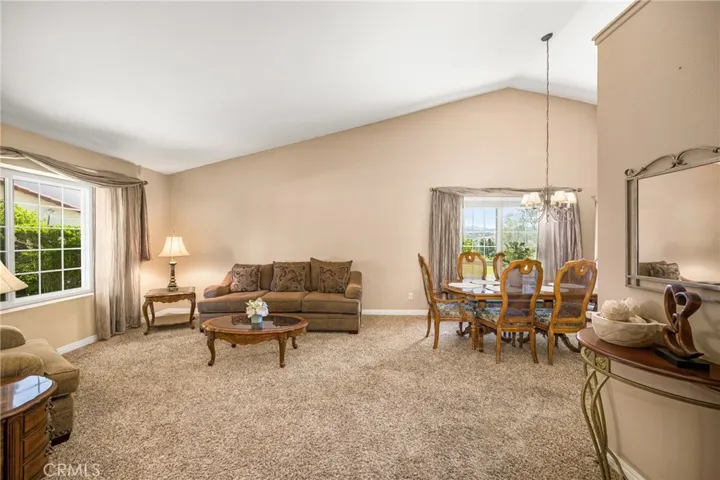 Living room and dining room