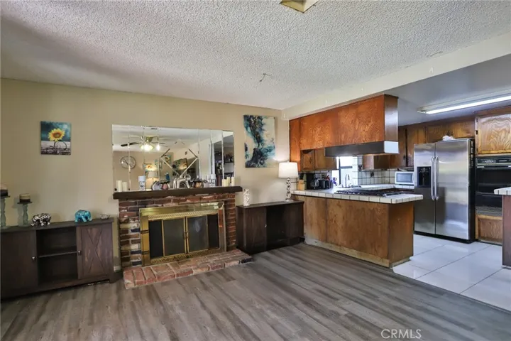 Living room leads into the kitchen