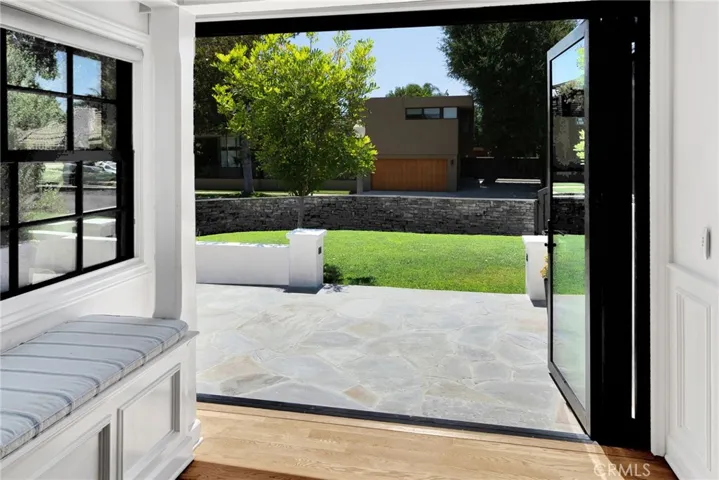 Accordion doors open to front patio