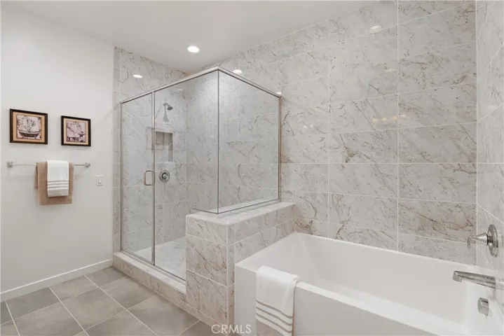 Primary Bathroom with Soaking Tub & Walk-In Shower