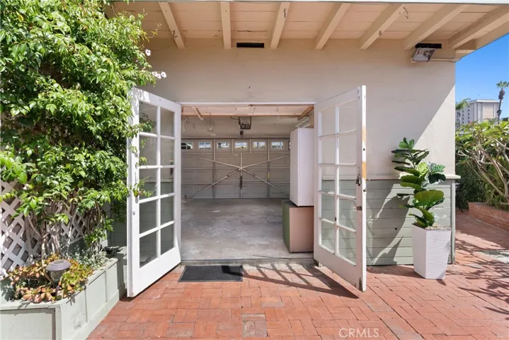 Garage opens up to the courtyard