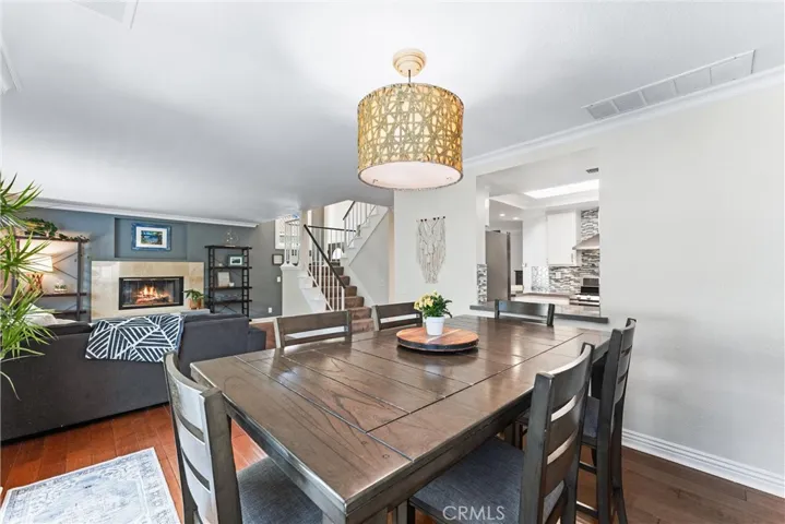 Rear view of dining area looking onto living room