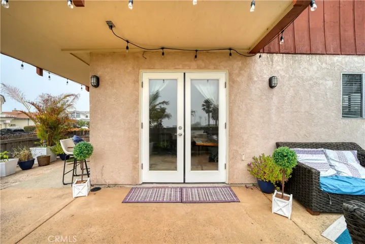 French doors to living room