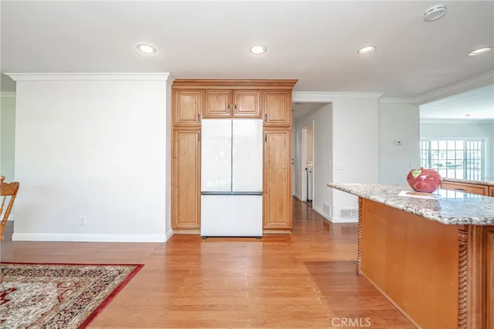 kitchen view entering from sliding door