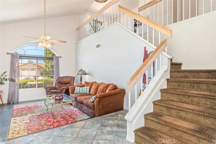 Living Room with staircase to upper level