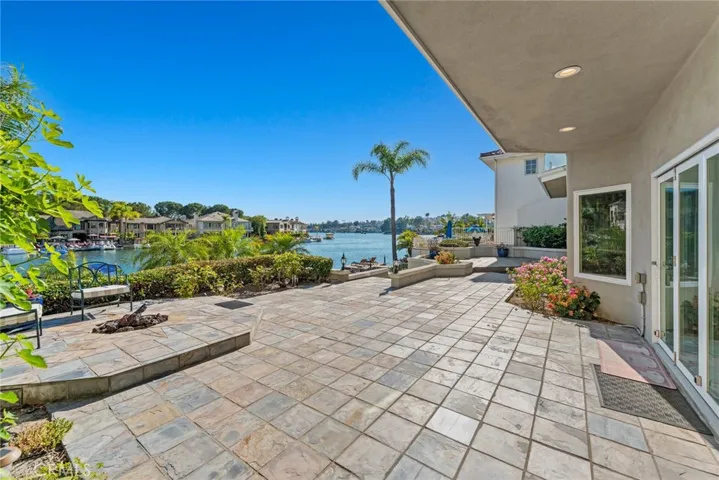 Backyard with lake view
