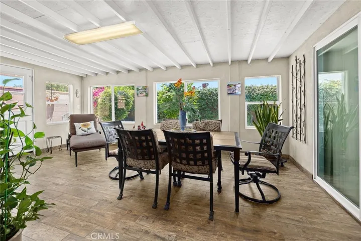 Patio room tiled floors