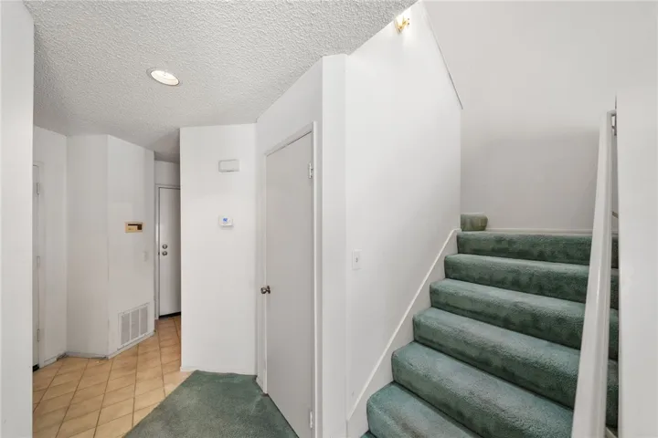 Carpeted stairs