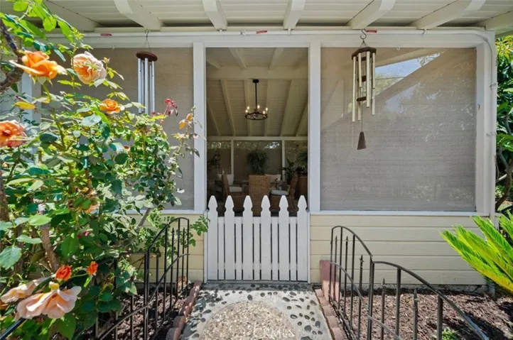 Entry into covered patio.