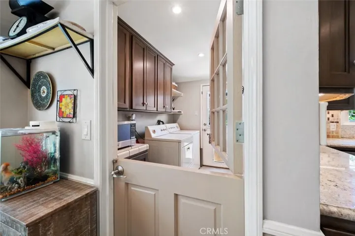 Laundry room with Dutch door- good for dogs!
