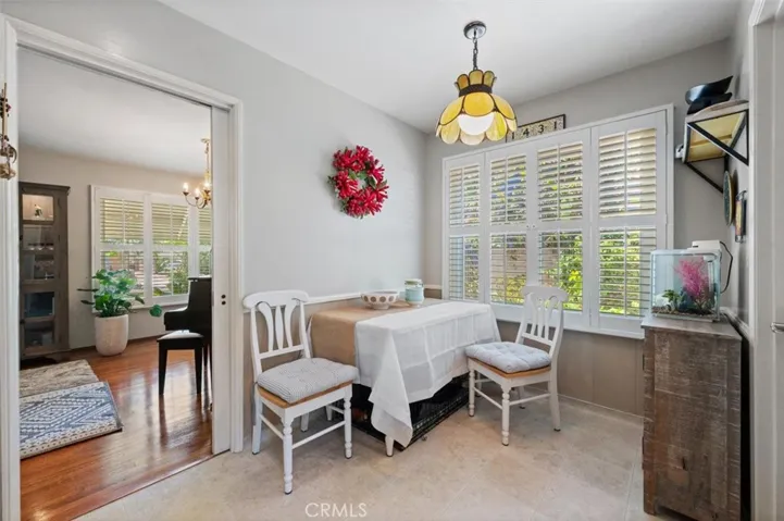 Kitchen nook and looking into the dining room.