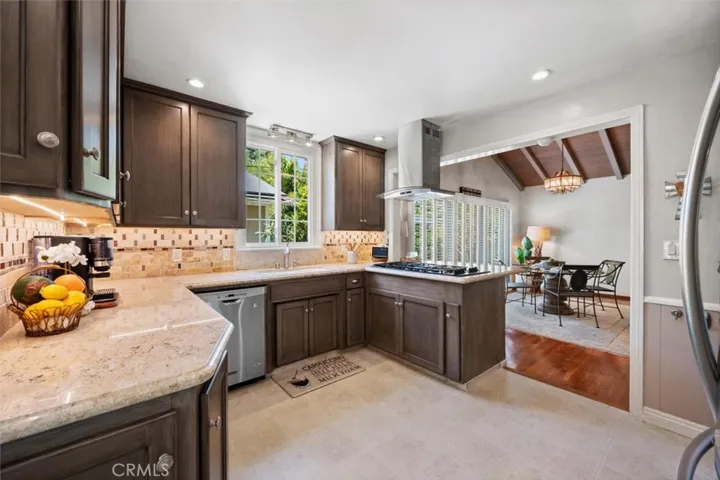 Lots of counter space and opens to the family room.