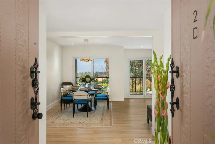 View inside double door entry to condo