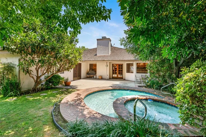 Backyard pool and spa