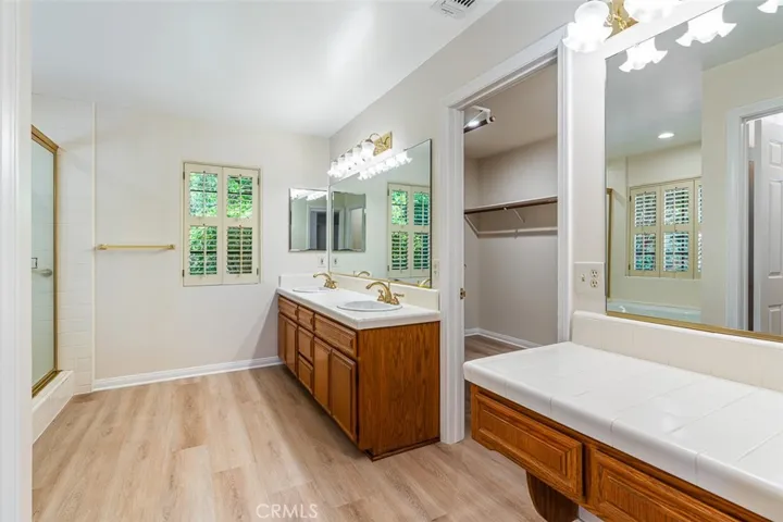 Master bathroom with double sinks