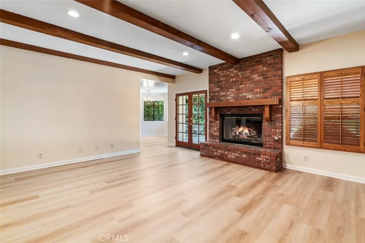 Family room with fire place