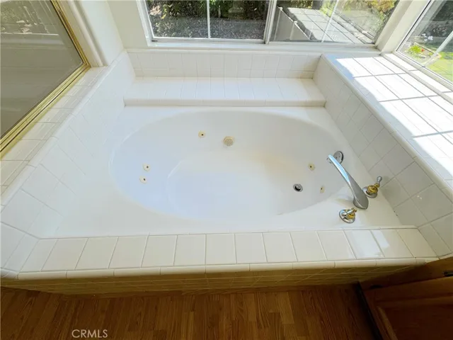 Primary bathroom with seperate tub and shower