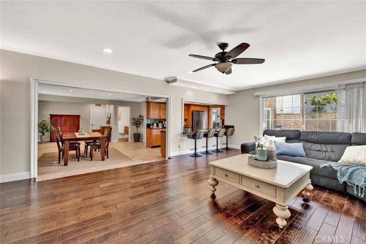 Family Room Open to Kitchen and Banquet-Size Dining Room