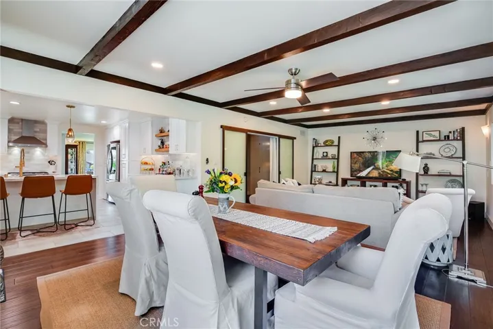 Family room. Kitchen to the left. Office/bedroom through sliding doors.