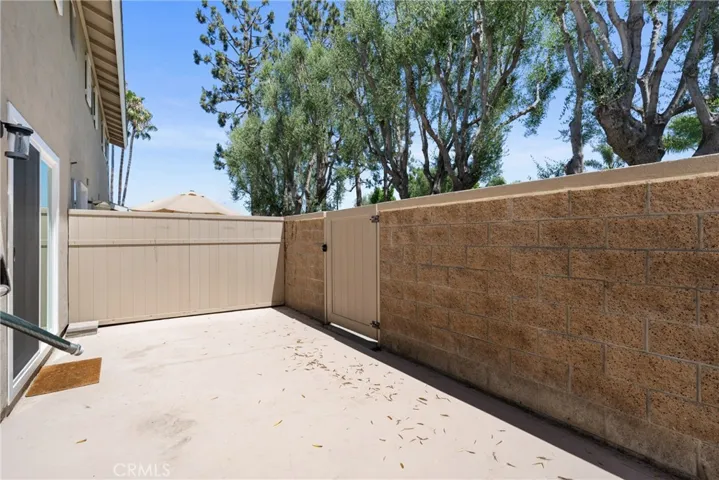 Recently painted back patio