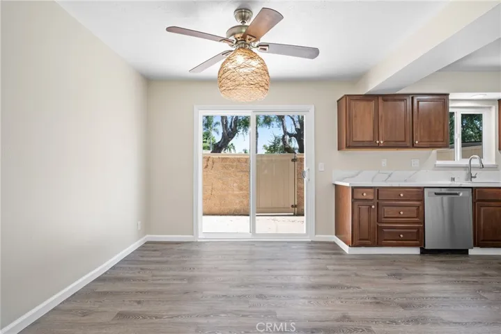 Nicely sized dining area with new dual pane sliding doors to the back patio!
