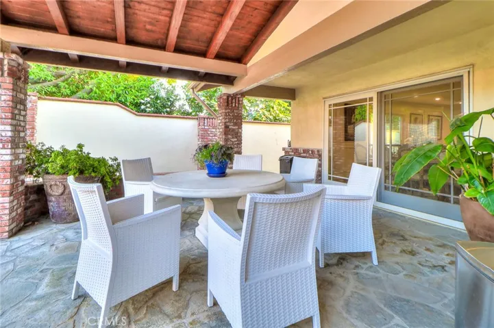 Outdoor dining area.