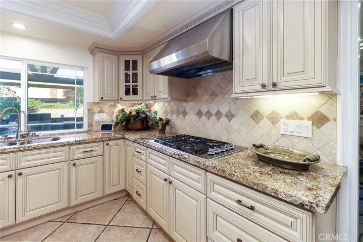 Beautiful view of pool area from kitchen.