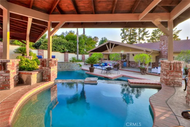 Custom patio cover over spa.