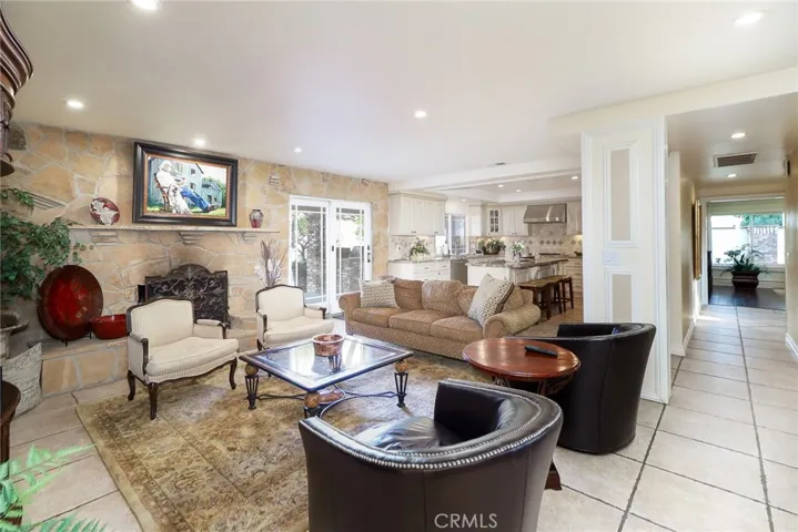 Family room open to remodeled kitchen.