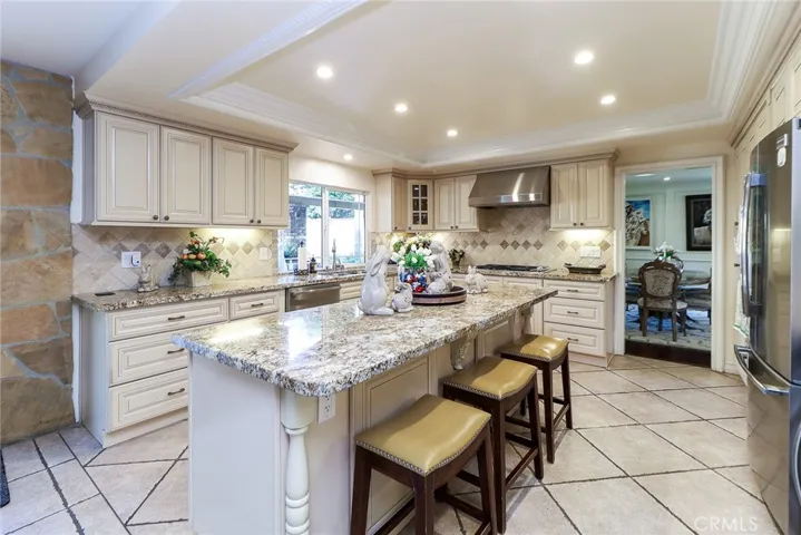 Large granite top island