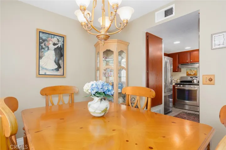 Dining room open to kitchen