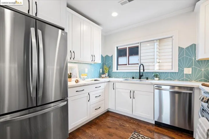 Renovated kitchen with stainless steel appliances