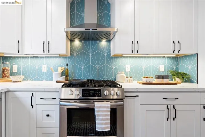 Renovated kitchen with stainless steel appliances