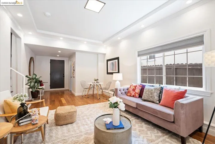 Downstairs family room with separate exterior entry to backyard