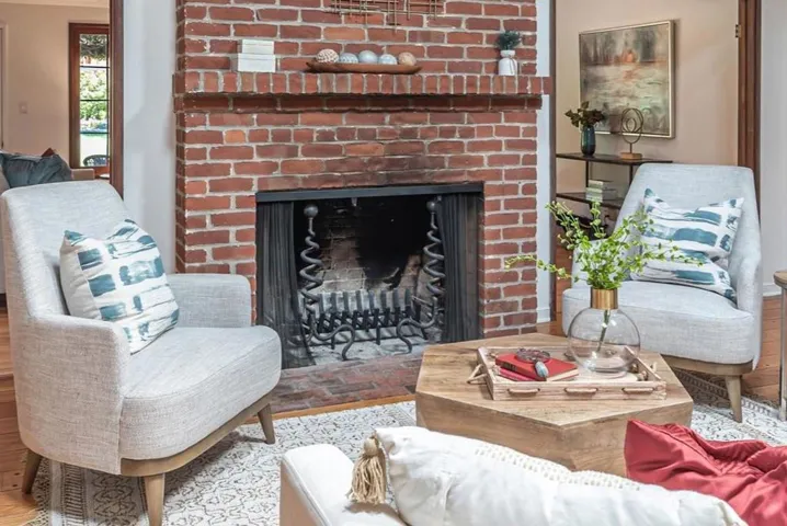 Wood burning fireplace