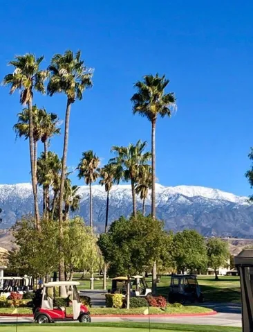 Snow topped mountain view